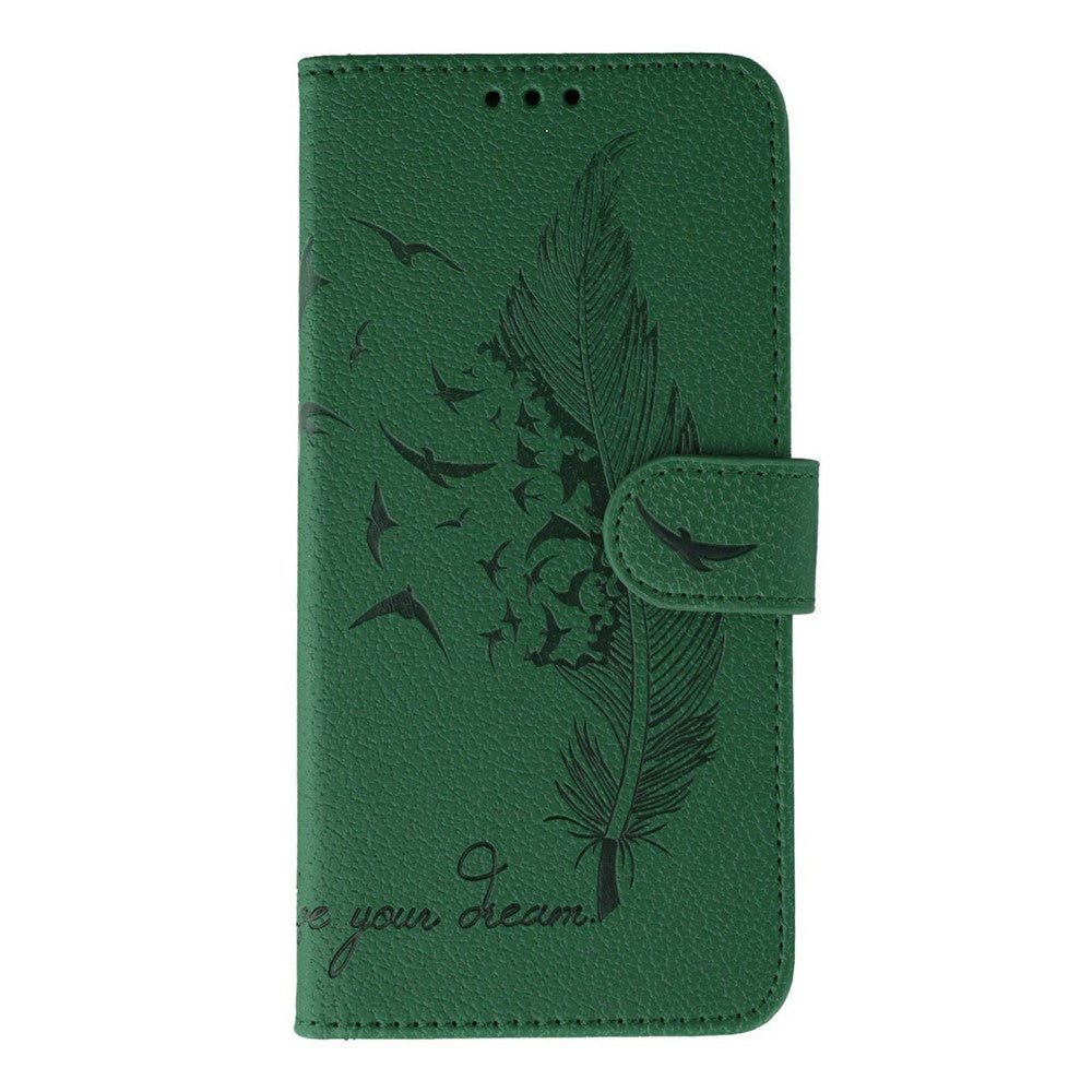 Leather Case for Honor 400 Smart 5G  /  400 Smart  /  X7d 4G  /  X7d 5G Feather Imprint PU Wallet Phone Cover