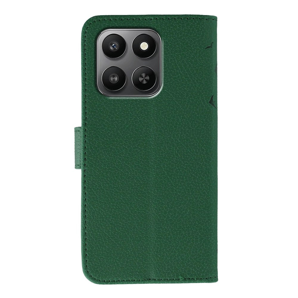 Leather Case for Honor 400 Smart 5G  /  400 Smart  /  X7d 4G  /  X7d 5G Feather Imprint PU Wallet Phone Cover