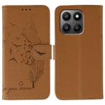 Leather Case for Honor 400 Smart 5G  /  400 Smart  /  X7d 4G  /  X7d 5G Feather Imprint PU Wallet Phone Cover