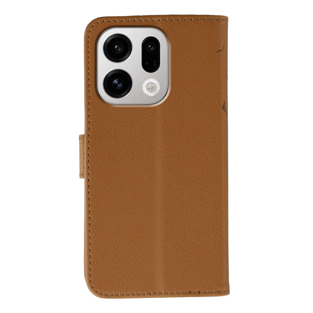 For Oppo Find X9 5G Case Feather Imprint PU Leather Wallet Phone Cover