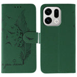For Oppo Find X9 5G Case Feather Imprint PU Leather Wallet Phone Cover