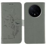 For Honor Magic8 5G Case Feather Imprint PU Leather Wallet Phone Cover