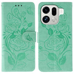 For Oppo Find X9 Pro 5G Case Wallet Stand Imprinted Rose Butterfly PU Leather Phone Cover