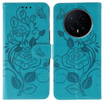 For Honor Magic8 5G Case Wallet Stand Imprinted Rose Butterfly PU Leather Phone Cover