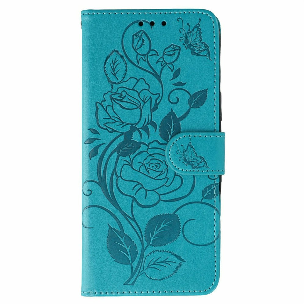 For Honor Magic8 5G Case Wallet Stand Imprinted Rose Butterfly PU Leather Phone Cover