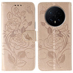 For Honor Magic8 5G Case Wallet Stand Imprinted Rose Butterfly PU Leather Phone Cover