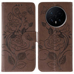 For Honor Magic8 5G Case Wallet Stand Imprinted Rose Butterfly PU Leather Phone Cover