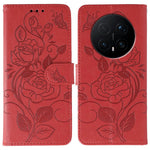 For Honor Magic8 Pro 5G Case Wallet Stand Imprinted Rose Butterfly PU Leather Phone Cover