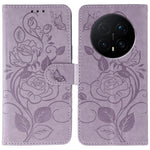 For Honor Magic8 Pro 5G Case Wallet Stand Imprinted Rose Butterfly PU Leather Phone Cover