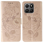 Case For Honor 400 Smart 5G  /  400 Smart  /  X7d 4G  /  X7d 5G Wallet Stand Imprinted Rose Butterfly PU Leather Phone Cover