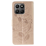 Case For Honor 400 Smart 5G  /  400 Smart  /  X7d 4G  /  X7d 5G Wallet Stand Imprinted Rose Butterfly PU Leather Phone Cover