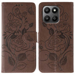 Case For Honor 400 Smart 5G  /  400 Smart  /  X7d 4G  /  X7d 5G Wallet Stand Imprinted Rose Butterfly PU Leather Phone Cover