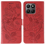 Case For Honor 400 Smart 5G  /  400 Smart  /  X7d 4G  /  X7d 5G Wallet Stand Imprinted Rose Butterfly PU Leather Phone Cover