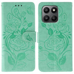 Case For Honor 400 Smart 5G  /  400 Smart  /  X7d 4G  /  X7d 5G Wallet Stand Imprinted Rose Butterfly PU Leather Phone Cover