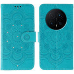 For Honor Magic8 Pro 5G Case Rhinestone Decor PU Leather Mandala Imprint Phone Cover with Wrist Strap