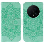 For Honor Magic8 Pro 5G Case Rhinestone Decor PU Leather Mandala Imprint Phone Cover with Wrist Strap