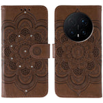 For Honor Magic8 Pro 5G Case Rhinestone Decor PU Leather Mandala Imprint Phone Cover with Wrist Strap