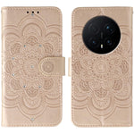 For Honor Magic8 Pro 5G Case Rhinestone Decor PU Leather Mandala Imprint Phone Cover with Wrist Strap