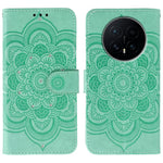 For Honor Magic8 5G Case Rhinestone Decor PU Leather Mandala Imprint Phone Cover with Wrist Strap