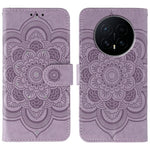 For Honor Magic8 5G Case Rhinestone Decor PU Leather Mandala Imprint Phone Cover with Wrist Strap