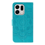 For Oppo Find X9 5G Case Rhinestone Decor PU Leather Mandala Imprint Phone Cover with Wrist Strap