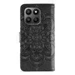 PU læder cover til Honor 400 Smart 5G / 400 Smart / X7d 4G / X7d 5G Mandala-præget design pung telefoncover med håndledsrem