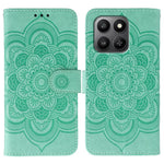 PU læder cover til Honor 400 Smart 5G / 400 Smart / X7d 4G / X7d 5G Mandala-præget design pung telefoncover med håndledsrem