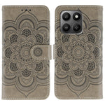 PU læder cover til Honor 400 Smart 5G / 400 Smart / X7d 4G / X7d 5G Mandala-præget design pung telefoncover med håndledsrem