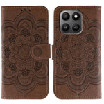 PU læder cover til Honor 400 Smart 5G / 400 Smart / X7d 4G / X7d 5G Mandala-præget design pung telefoncover med håndledsrem