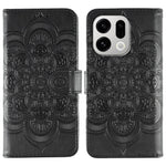 For Oppo Find X9 5G Case PU Leather Mandala Imprinted Design Wallet Phone Cover with Wrist Strap