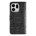 For Oppo Find X9 5G Case PU Leather Mandala Imprinted Design Wallet Phone Cover with Wrist Strap