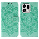 For Oppo Find X9 5G Case PU Leather Mandala Imprinted Design Wallet Phone Cover with Wrist Strap
