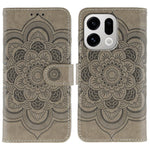 For Oppo Find X9 5G Case PU Leather Mandala Imprinted Design Wallet Phone Cover with Wrist Strap