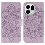 For Oppo Find X9 5G Case PU Leather Mandala Imprinted Design Wallet Phone Cover with Wrist Strap