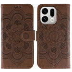 For Oppo Find X9 5G Case PU Leather Mandala Imprinted Design Wallet Phone Cover with Wrist Strap