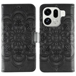 For Oppo Find X9 Pro 5G Case PU Leather Mandala Imprinted Design Wallet Phone Cover with Wrist Strap