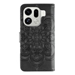 For Oppo Find X9 Pro 5G Case PU Leather Mandala Imprinted Design Wallet Phone Cover with Wrist Strap