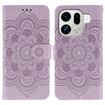 For Oppo Find X9 Pro 5G Case PU Leather Mandala Imprinted Design Wallet Phone Cover with Wrist Strap