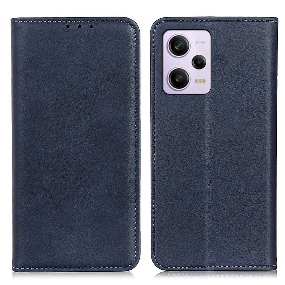 For Xiaomi Redmi Note 12 Pro 5G / Note 12 Pro Speed 5G / Poco X5 Pro 5G Shockproof Split Leather Phone Case Magnetic Auto-absorbed Cowhide Texture Flip Wallet Cover with Stand