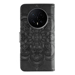 For Honor Magic8 5G Case PU Leather Mandala Imprinted Design Wallet Phone Cover with Wrist Strap