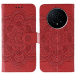 For Honor Magic8 5G Case PU Leather Mandala Imprinted Design Wallet Phone Cover with Wrist Strap