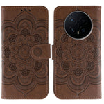 For Honor Magic8 5G Case PU Leather Mandala Imprinted Design Wallet Phone Cover with Wrist Strap