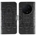 For Honor Magic8 Pro 5G Case PU Leather Mandala Imprinted Design Wallet Phone Cover with Wrist Strap