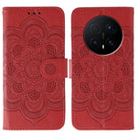 For Honor Magic8 Pro 5G Case PU Leather Mandala Imprinted Design Wallet Phone Cover with Wrist Strap