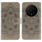 For Honor Magic8 Pro 5G Case PU Leather Mandala Imprinted Design Wallet Phone Cover with Wrist Strap