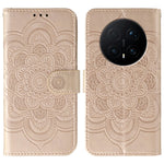 For Honor Magic8 Pro 5G Case PU Leather Mandala Imprinted Design Wallet Phone Cover with Wrist Strap