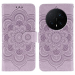 For Honor Magic8 Pro 5G Case PU Leather Mandala Imprinted Design Wallet Phone Cover with Wrist Strap