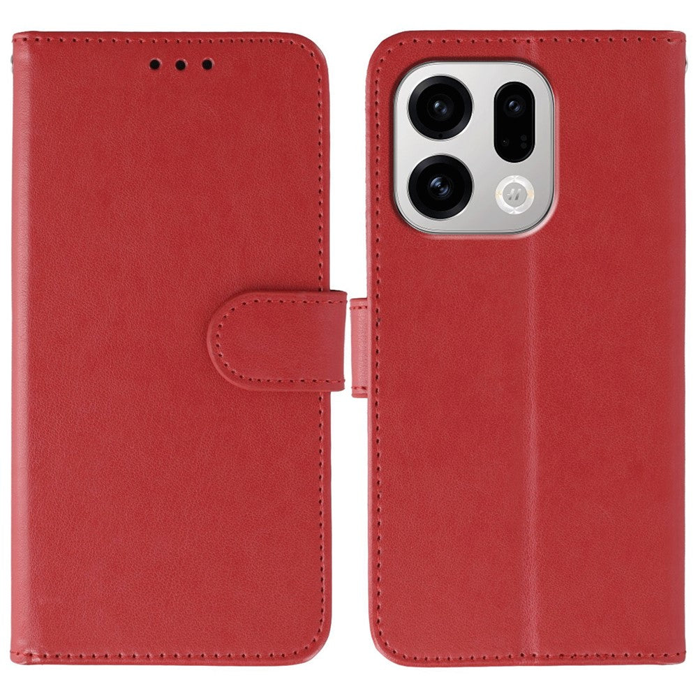For Oppo Find X9 5G Case PU Leather Flip Wallet Phone Cover with Strap