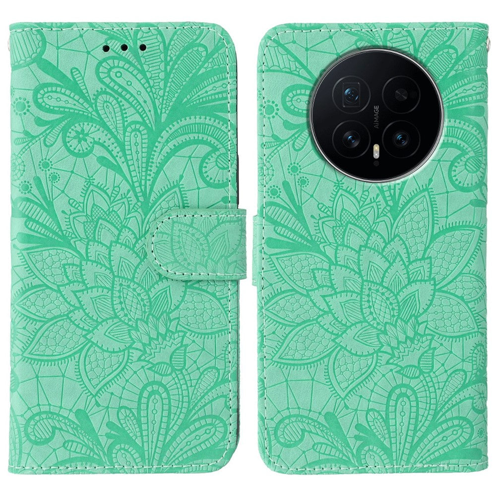 For Honor Magic8 5G Case Lace Flowers PU Leather Flip Wallet Phone Cover