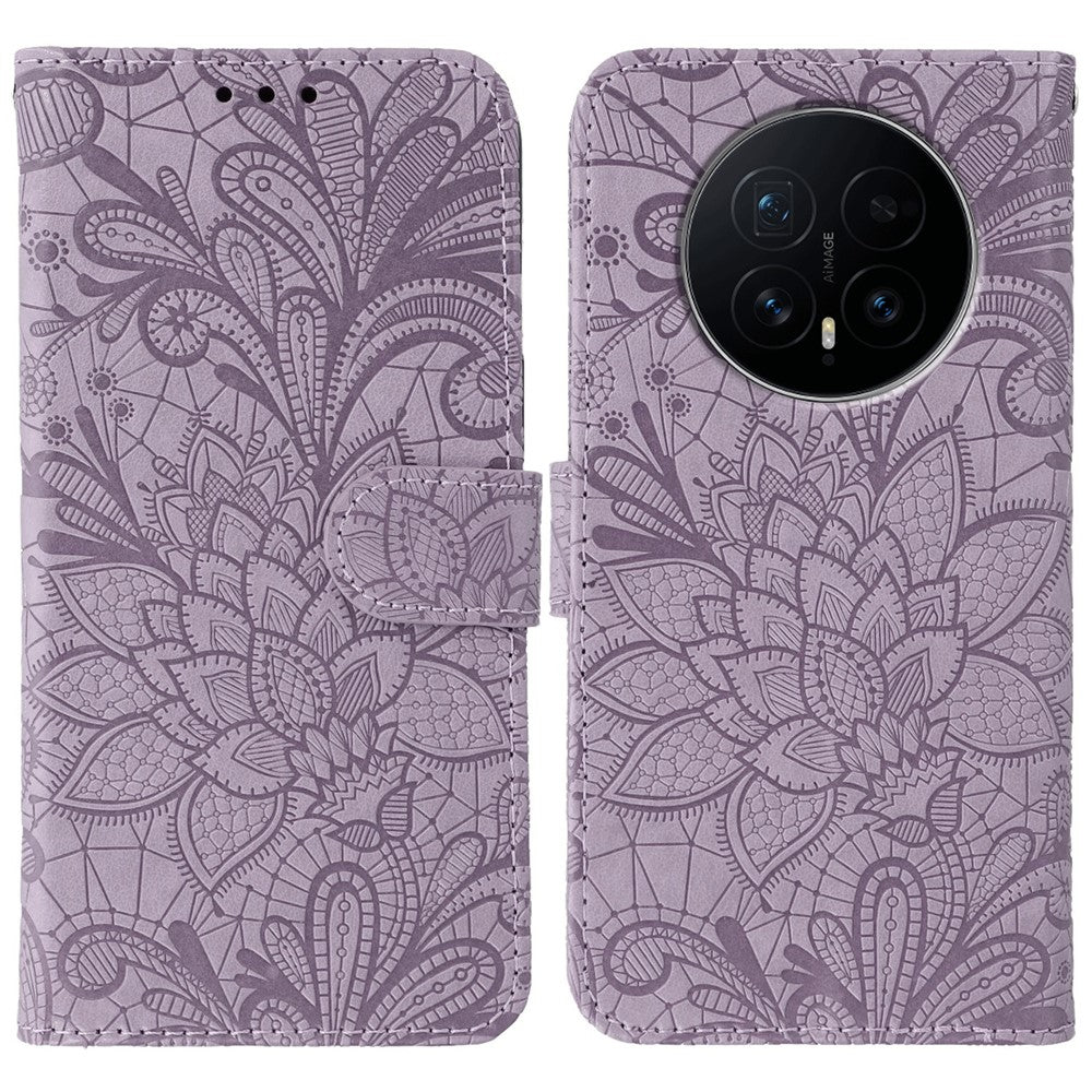 For Honor Magic8 5G Case Lace Flowers PU Leather Flip Wallet Phone Cover